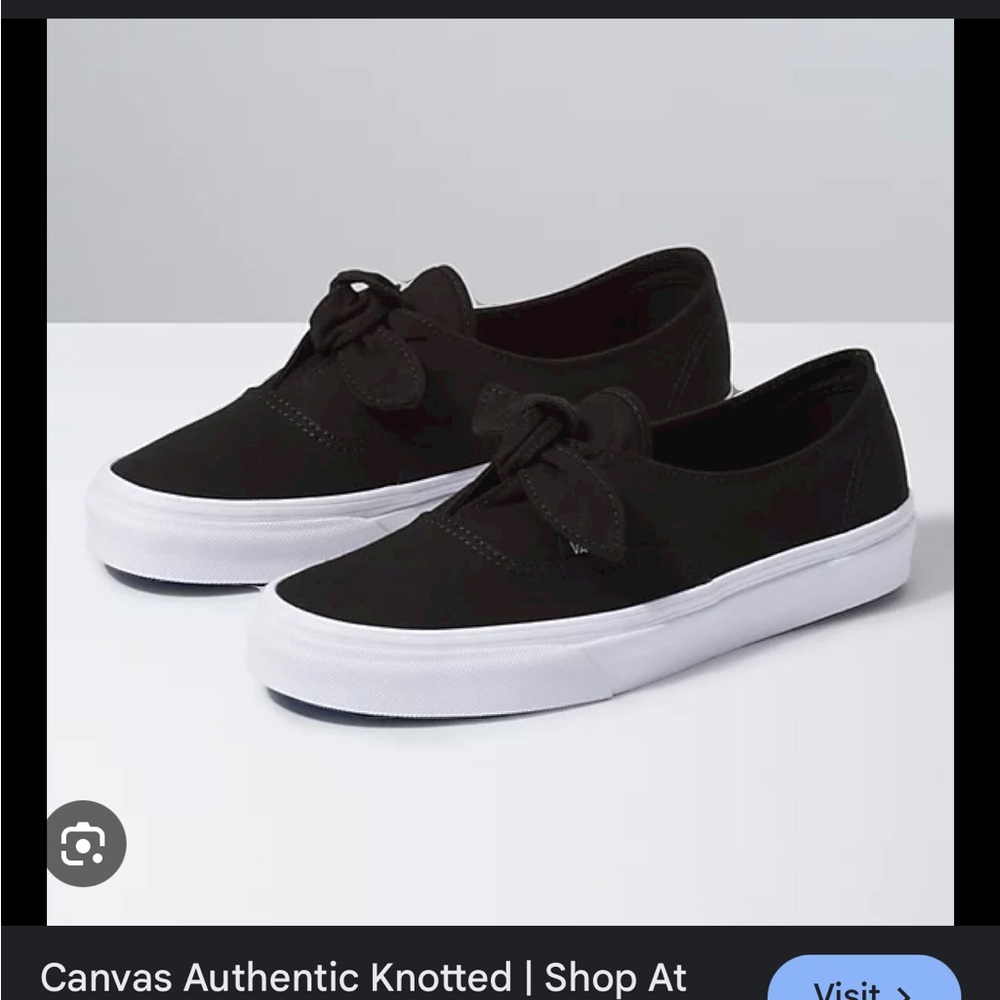 Vans Authentic Black Canvas Knotted sneaker. Size 9.5